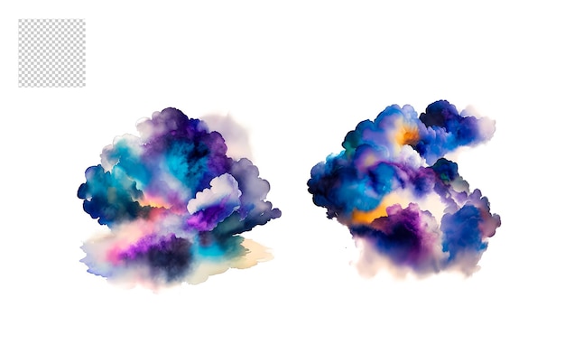 Watercolor abstract colour splash illustration png set