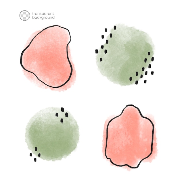 PSD watercolor abstract shape set psd