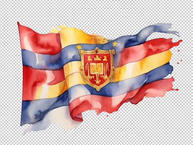 PSD watercolor art of a andorra flag isolated on white background