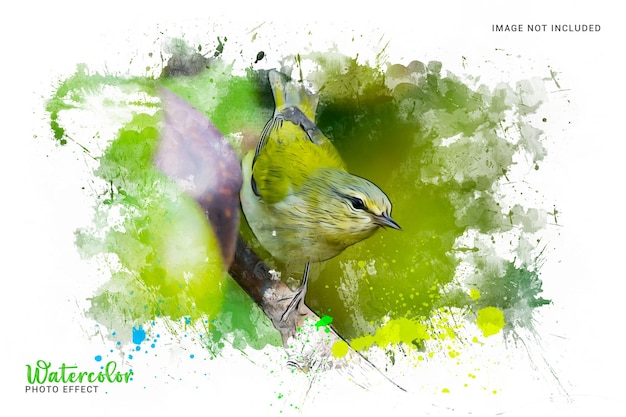 PSD watercolor artistic painting photo effect