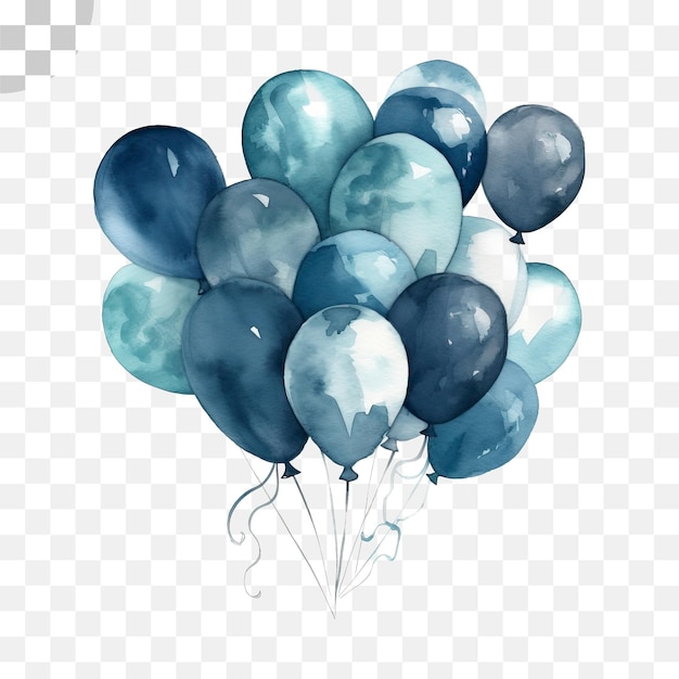 PSD watercolor balloons transparent background