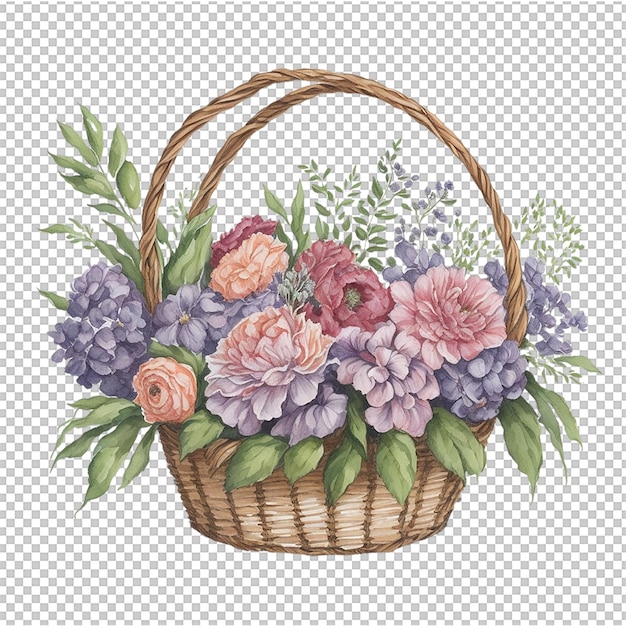 Watercolor basket flower