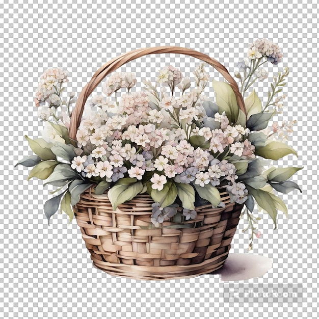 PSD watercolor basket