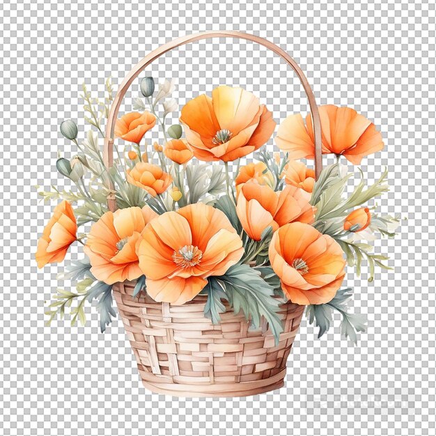 PSD watercolor basket