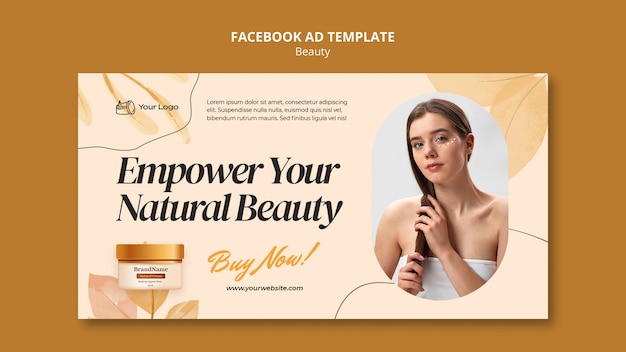 PSD watercolor beauty concept facebook template