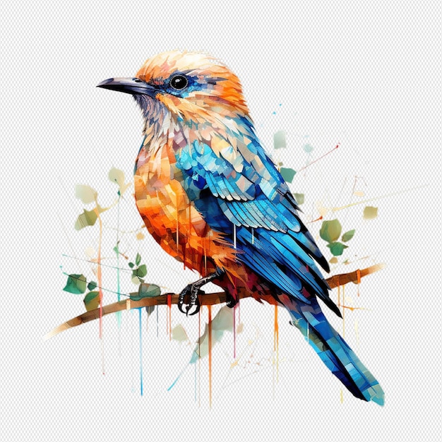 PSD watercolor bird isolated