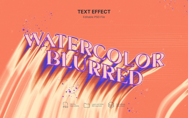 Watercolor blurred text effect