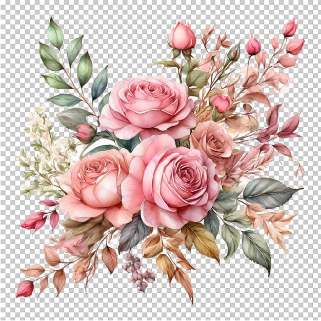 PSD watercolor bouquet