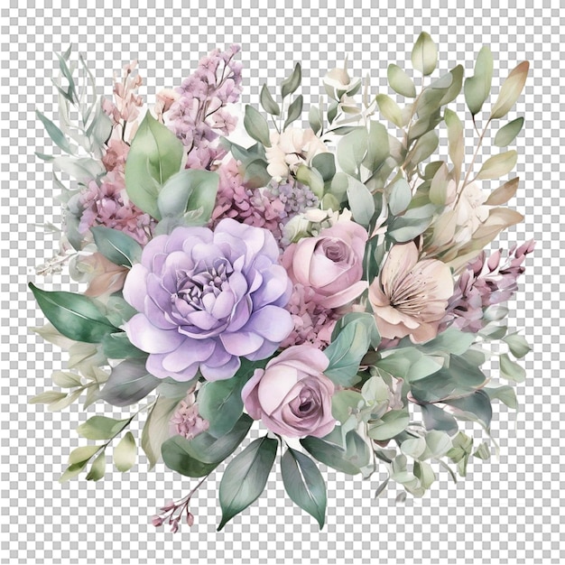 PSD watercolor bouquet