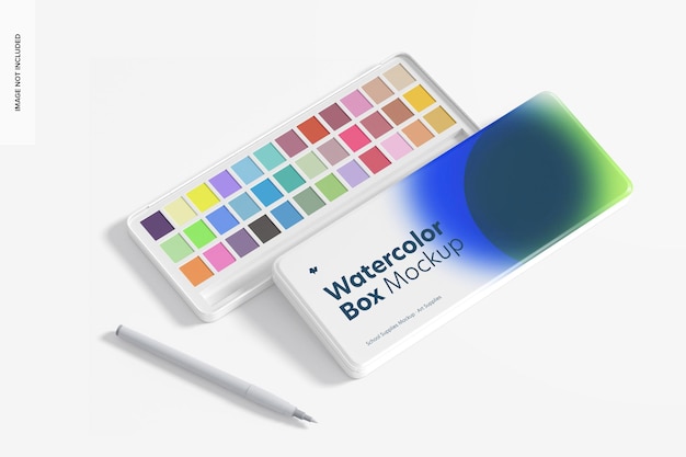 PSD watercolor boxes mockup