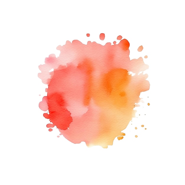 PSD watercolor brush stroke peach watercolor background isolated on white background