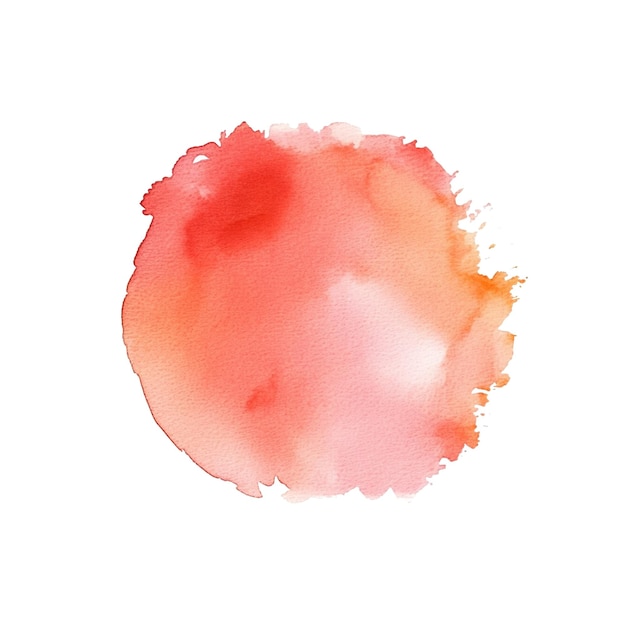 PSD watercolor brush stroke peach watercolor background isolated on white background