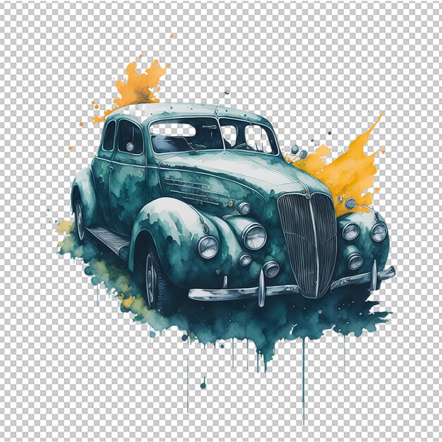 PSD watercolor car