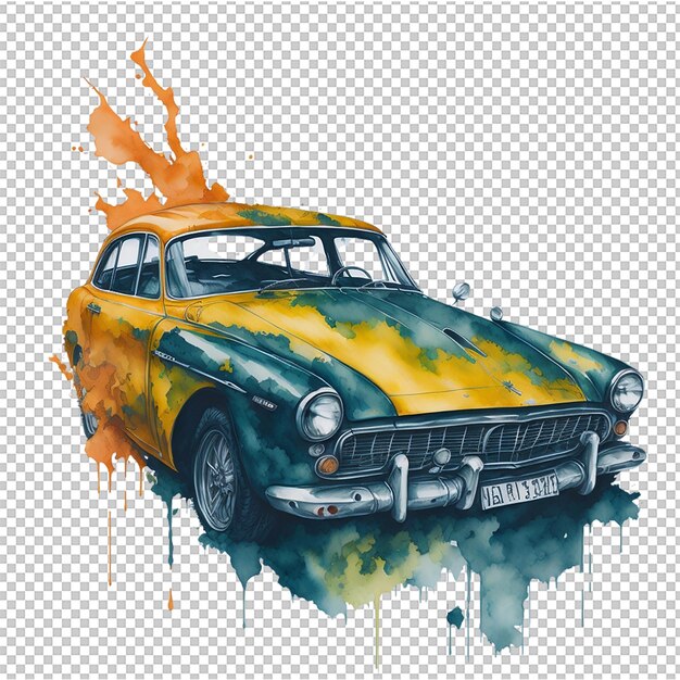 PSD watercolor car