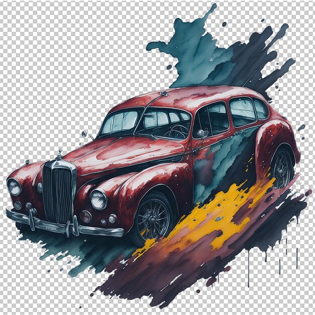 PSD watercolor car