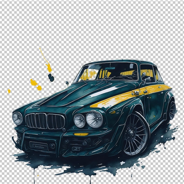PSD watercolor car