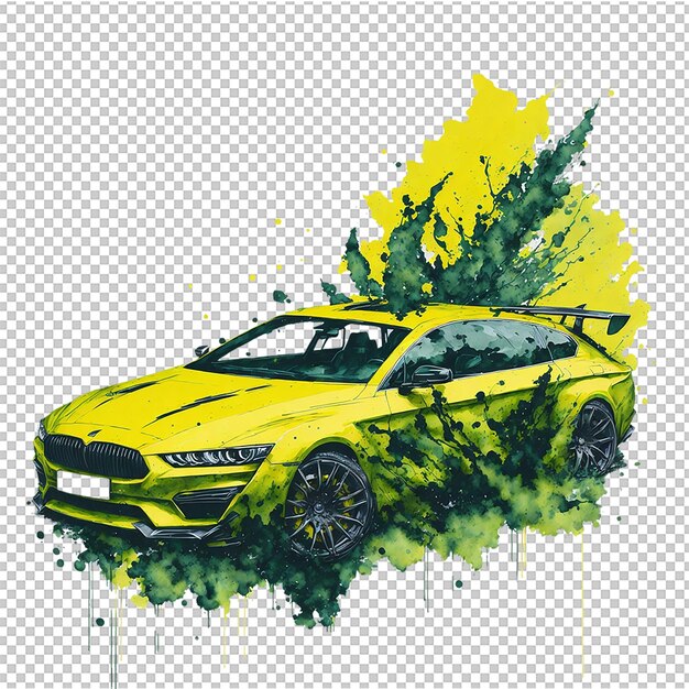 PSD watercolor car