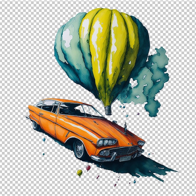 PSD watercolor car