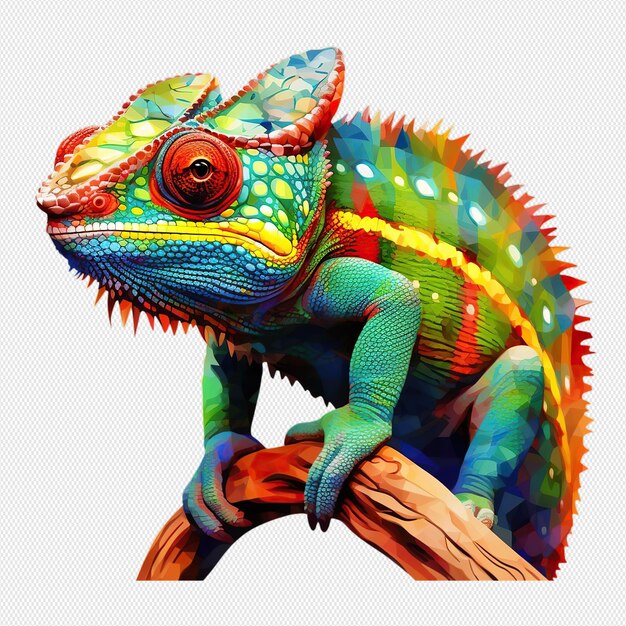 PSD watercolor chameleon isolated