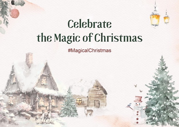 watercolor Christmas placemat decorations Ready for print