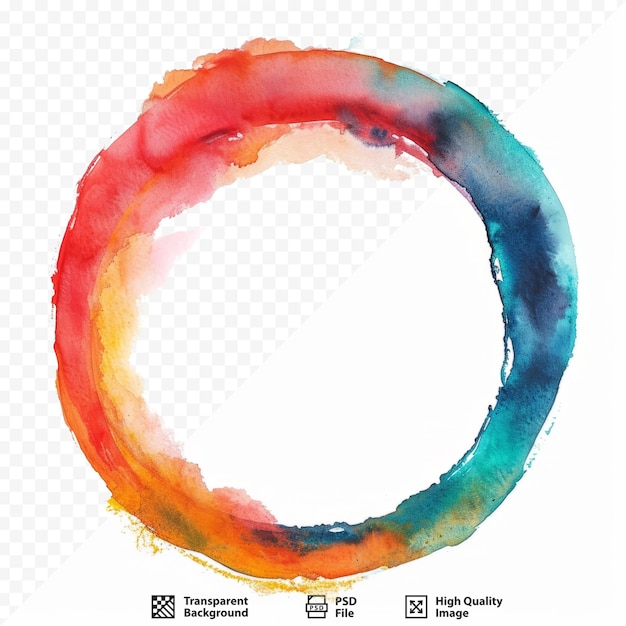 PSD watercolor circle on white as isolated background