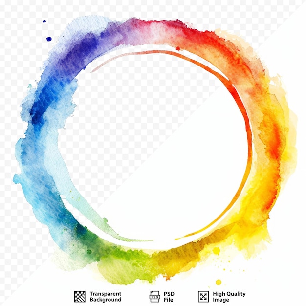 PSD watercolor circle on white as isolated background