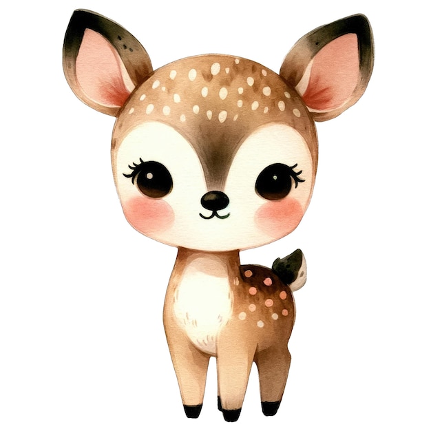 PSD watercolor cute deer clipart