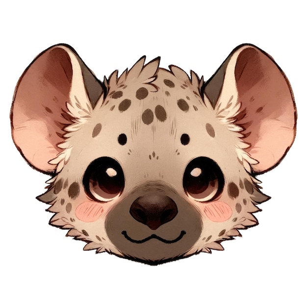 PSD watercolor cute head of hyena