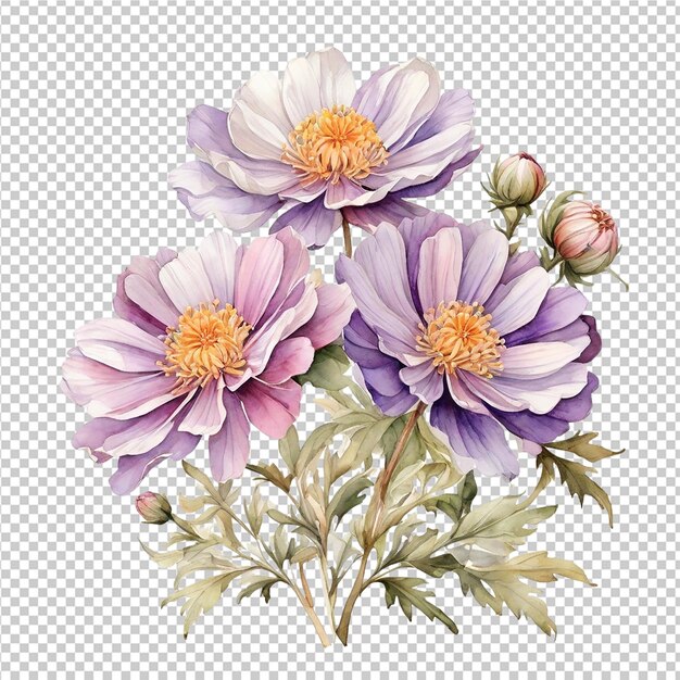 PSD watercolor deferent floral flower bouquet design