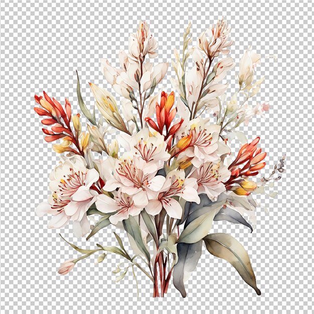 PSD acquerello deferente design di bouquet di fiori floreali