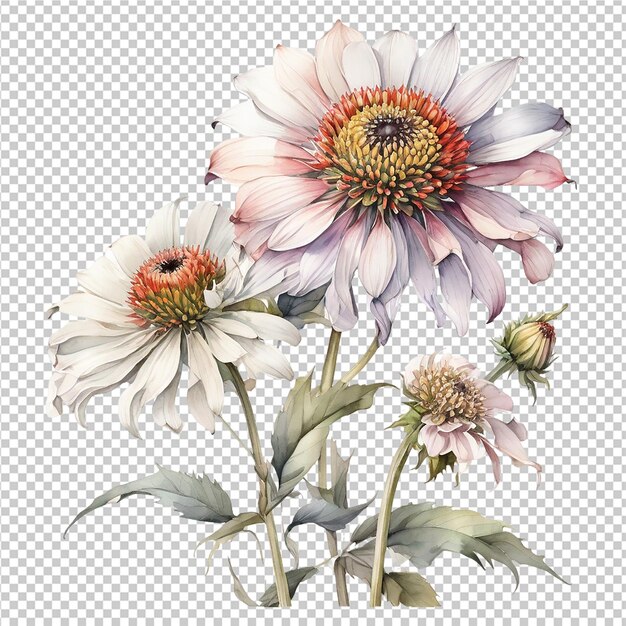 PSD watercolor deferent floral flower bouquet design