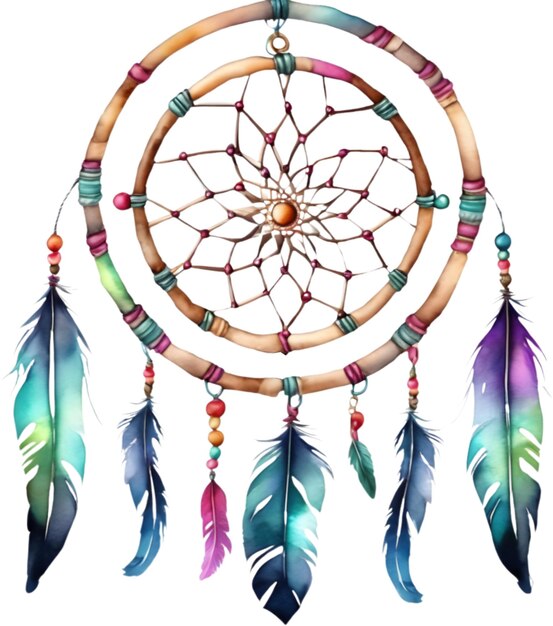 PSD watercolor dream catcher aigenerated