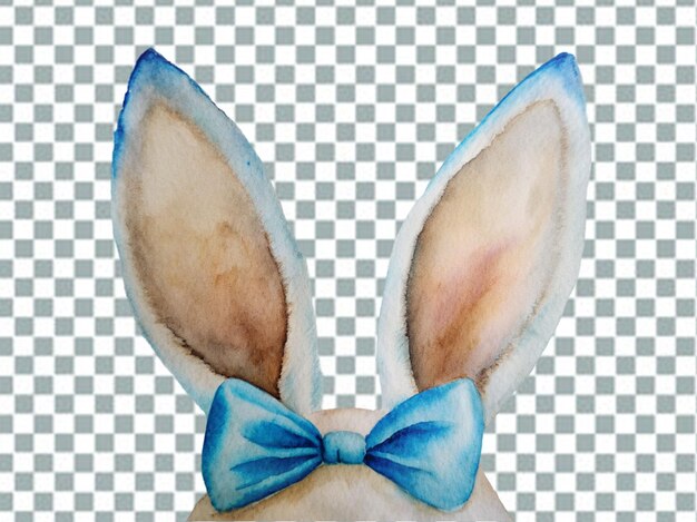 PSD watercolor easter bunny ears png