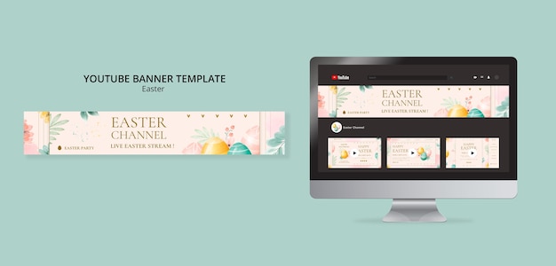 Watercolor easter design template