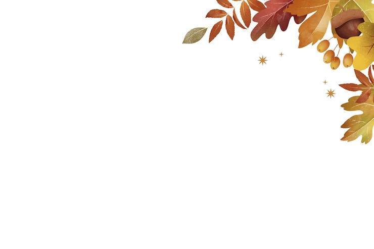 PSD watercolor fall leaves border