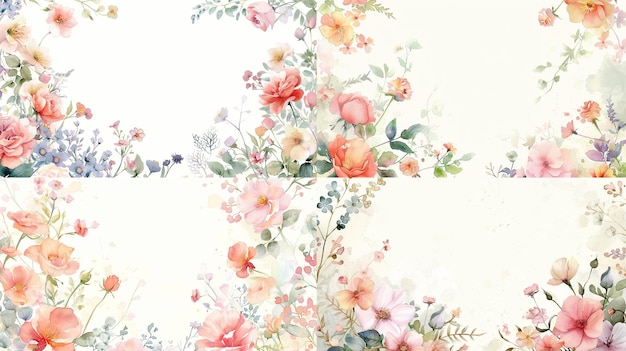 Watercolor floral background pattern and texture