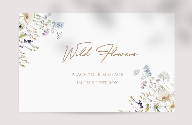 PSD watercolor floral background with delicate floral arrangements