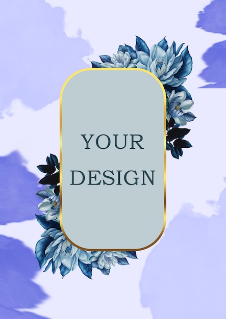 PSD watercolor floral background with delicate floral arrangements