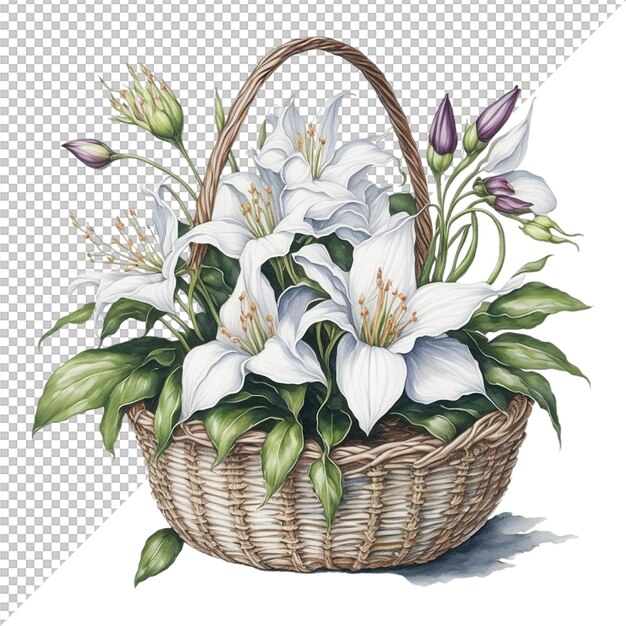 Watercolor floral Basket background