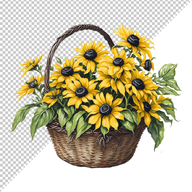 Watercolor floral Basket background