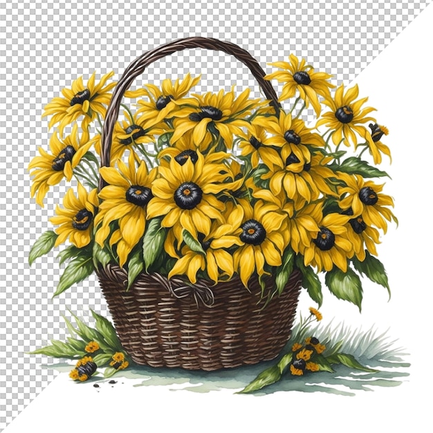 Watercolor floral Basket background