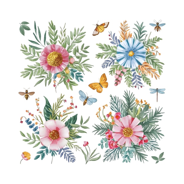 watercolor floral bouquet