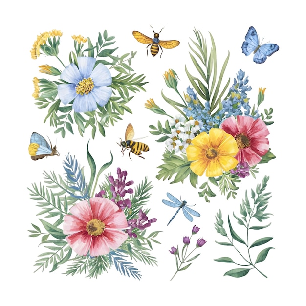 watercolor floral bouquet