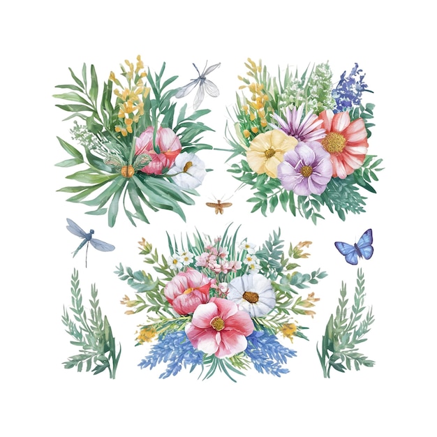 watercolor floral bouquet