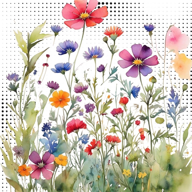 PSD watercolor floral design
