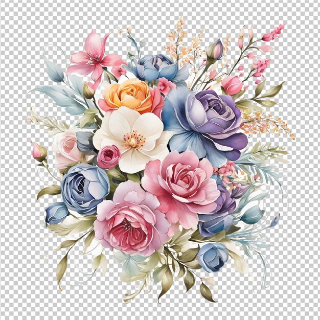 PSD watercolor floral flower bouquet design floral flower bouquet design watercolor floral flower design