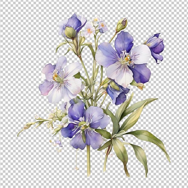 PSD disegno di bouquet di fiori ad acquerello