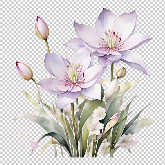 PSD watercolor floral flower bouquet design