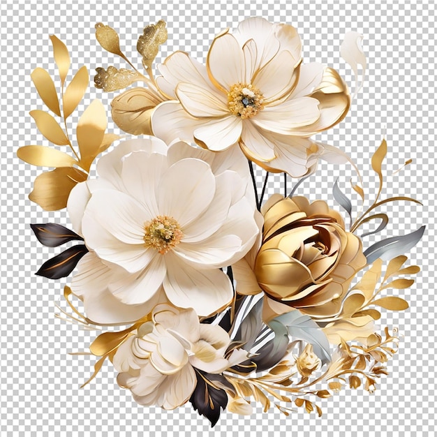 PSD watercolor floral flower bouquet design