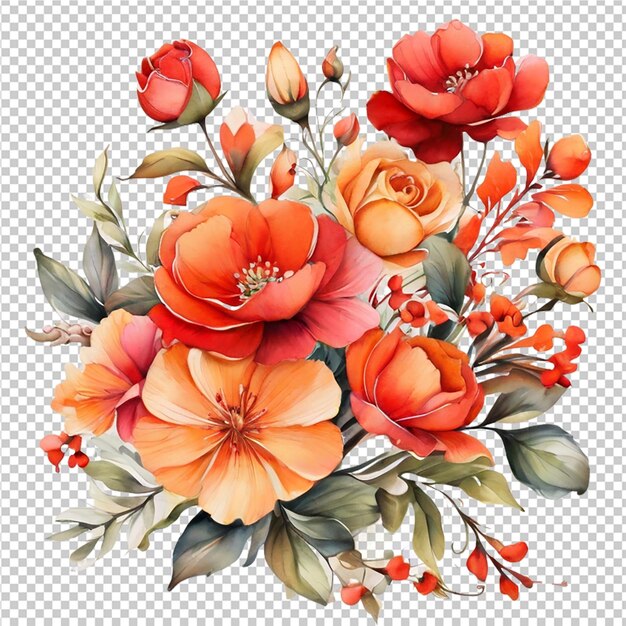 Watercolor floral flower bouquet design